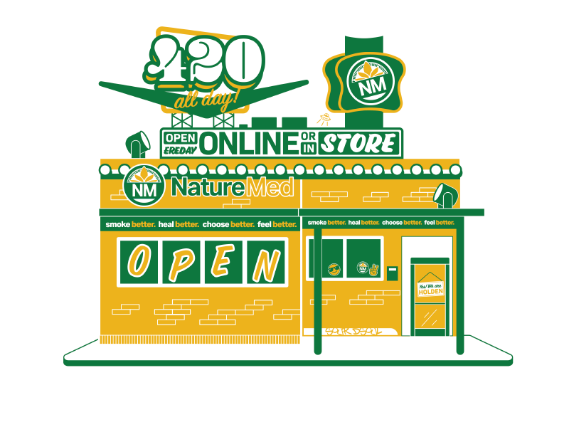 A drawn image of our Kansas City dispensary location