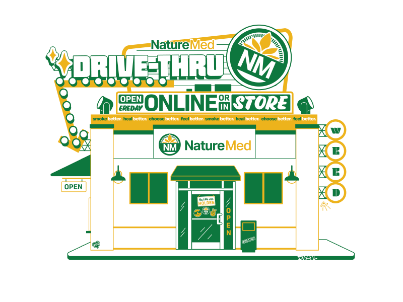 A drawn image of our O' Fallon dispensary location
