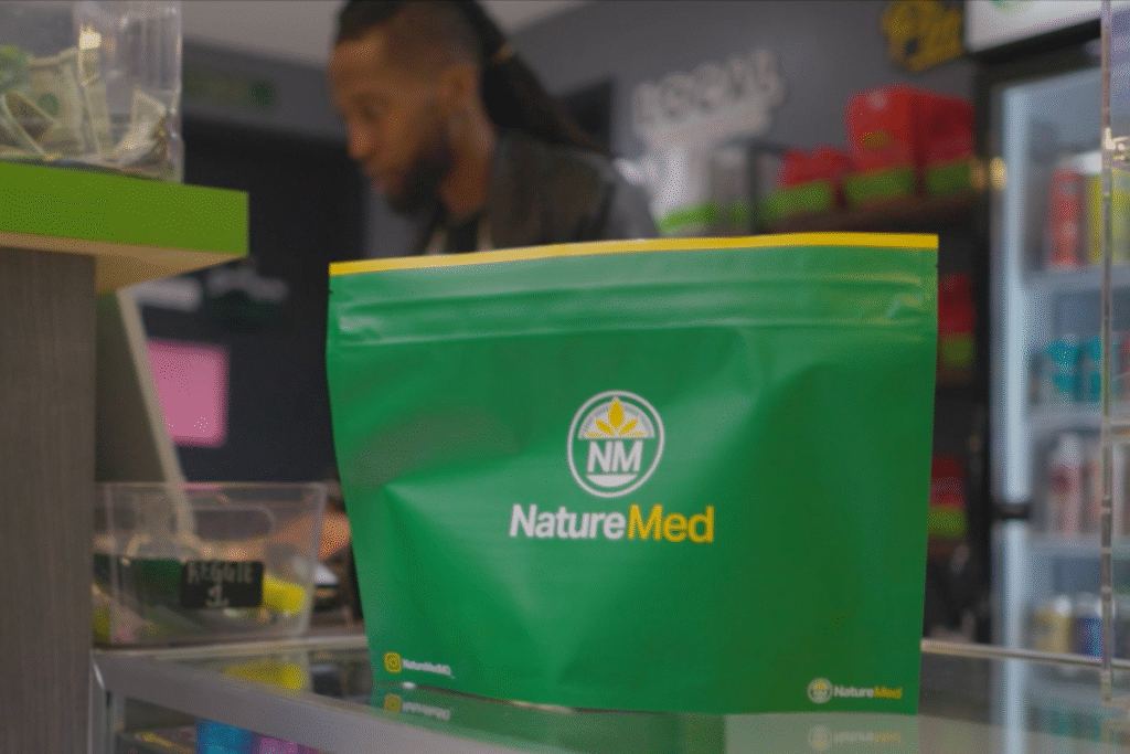 NatureMed product packaging, representing the Best Dispensary of KC, showcasing quality cannabis goods.