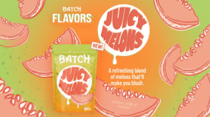 Batch Flavors Lemon Drop cannabis pouch packaging with bright yellow and teal lemon graphics by Bud & Mary's.