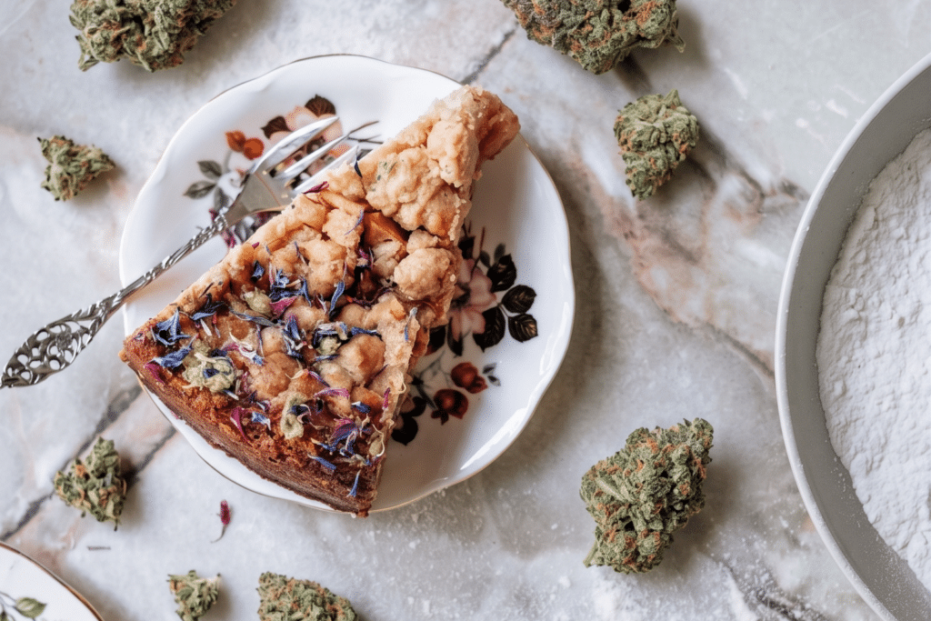 - Nature Med Dispensaries - Nature Med Dispensaries Apple Tartz cannabis nugs served alongside a slice of apple pie topped with edible flowers